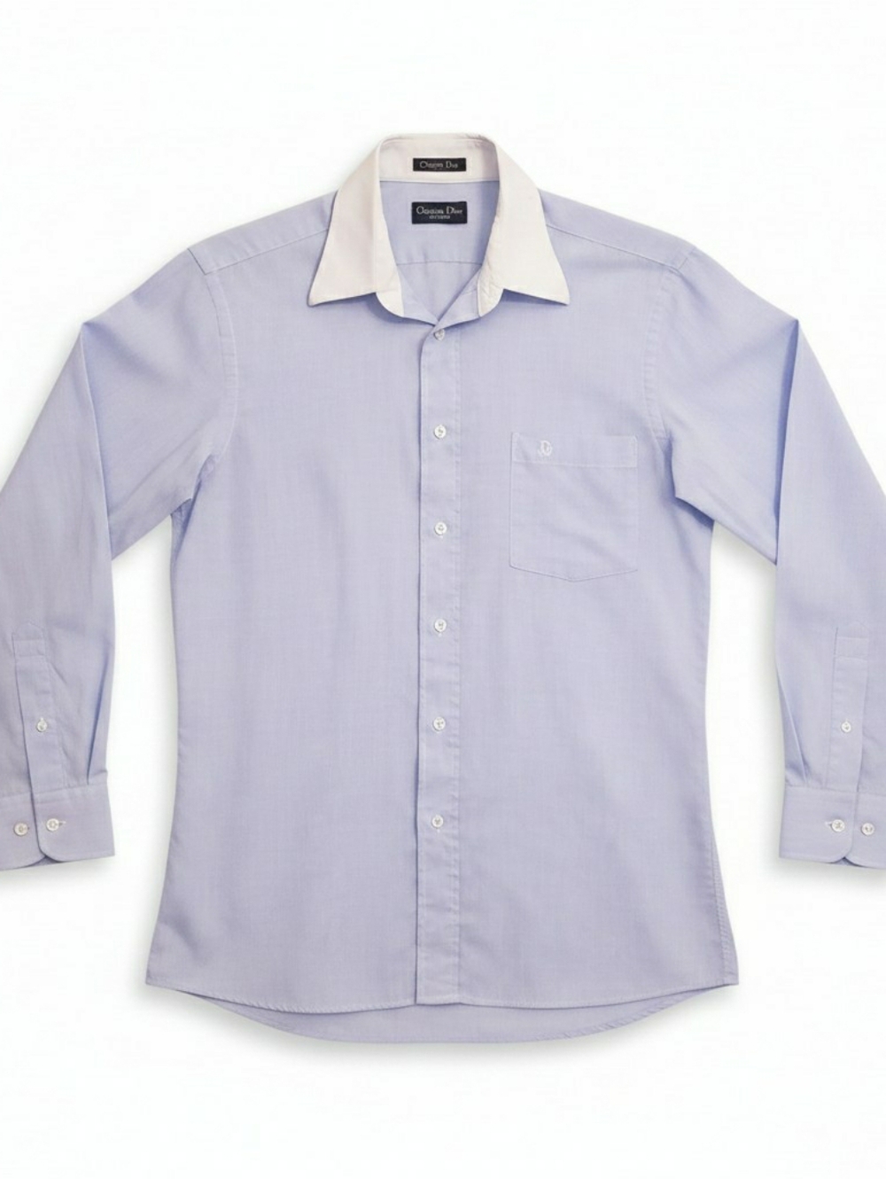 Christian Dior Light Blue Long Sleeve Button Shir, Size 15 32-33